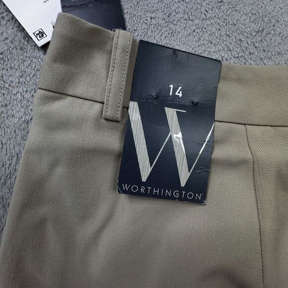 Worthington NWT Women's Slacks/Pants Size 14 (34 x 27) Khaki Color Pleated‎ - Picture 4 of 9